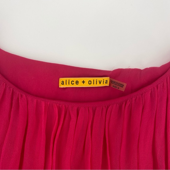 Alice + Olivia Hot Barbie Pink Mini Silk Dress - Picture 11 of 11
